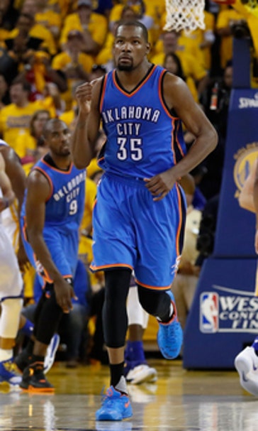 Durant, Westbrook power Thunder past Warriors 108-102